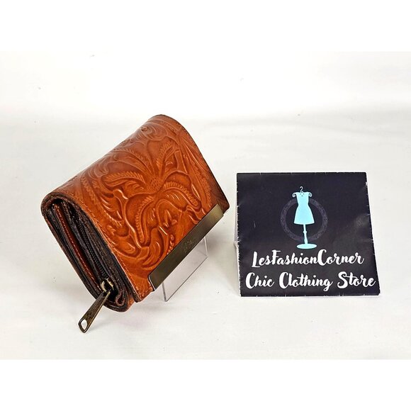 Patricia Nash Women's Cognac Leather Cametti Florence Wallet Trifold 297 - Picture 2 of 12